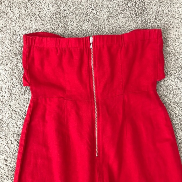 Gypsies & Moonlight Jumpsuit Womens Size 7 Red Strapless Cropped - Picture 13 of 14